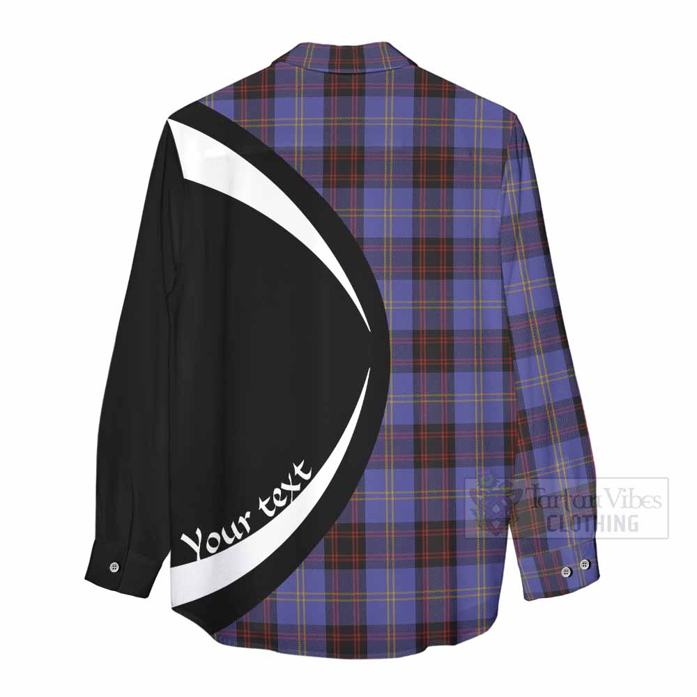 Tartan Vibes Clothing Rutherford Tartan Women's Casual Shirt with Family Crest Circle Style