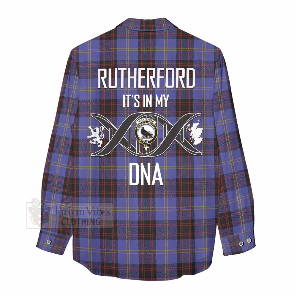 Tartan Vibes Clothing Rutherford Tartan Women's Casual Shirt with Family Crest DNA In Me Style