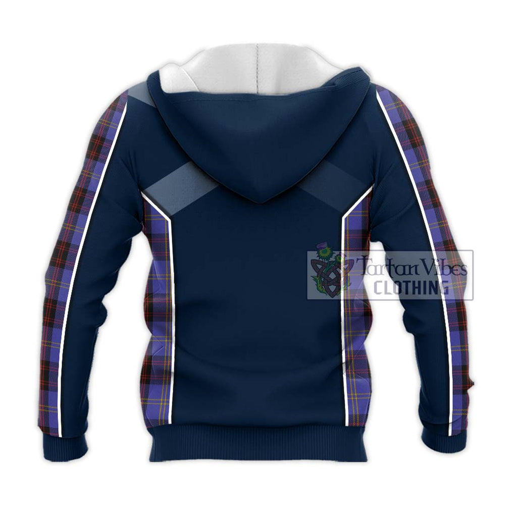 Rutherford Tartan Knitted Hoodie with Family Crest and Lion Rampant Vibes Sport Style - Tartan Vibes Clothing