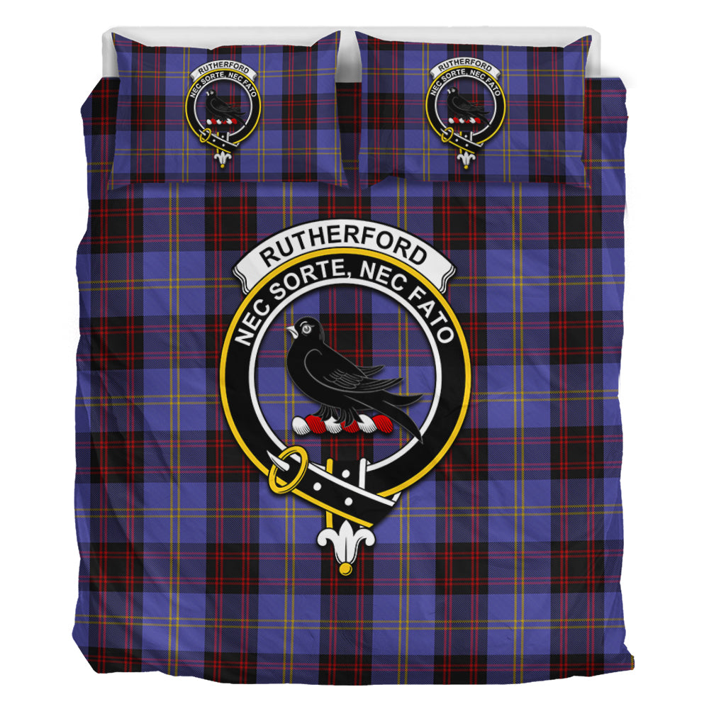 Rutherford Tartan Bedding Set with Family Crest - Tartan Vibes Clothing