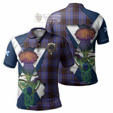 Rutherford Tartan Family Crest Polo Shirt Scottish Thistle Celtic Inspired - Tartan Vibes Clothing