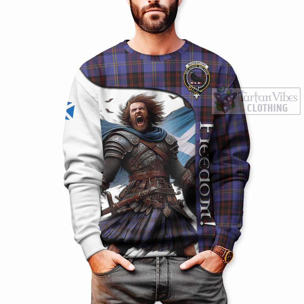 Tartan Vibes Clothing Rutherford Crest Tartan Sweatshirt Inspired by the Freedom of Scottish Warrior