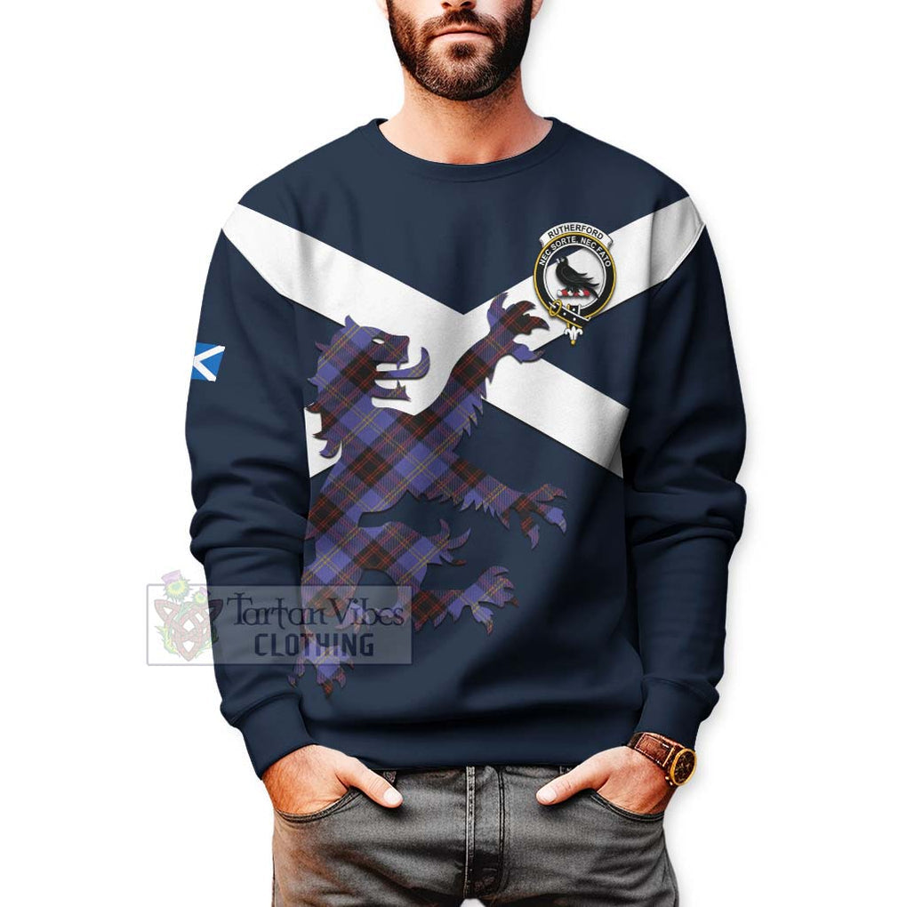 Tartan Vibes Clothing Rutherford Tartan Lion Rampant Sweatshirt – Proudly Display Your Heritage with Alba Gu Brath and Clan Name