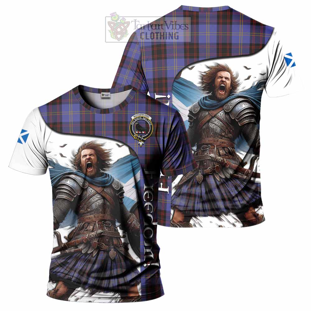 Rutherford Crest Tartan T-Shirt Inspired by the Freedom of Scottish Warrior