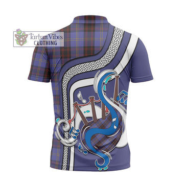 Rutherford Tartan Zipper Polo Shirt with Epic Bagpipe Style