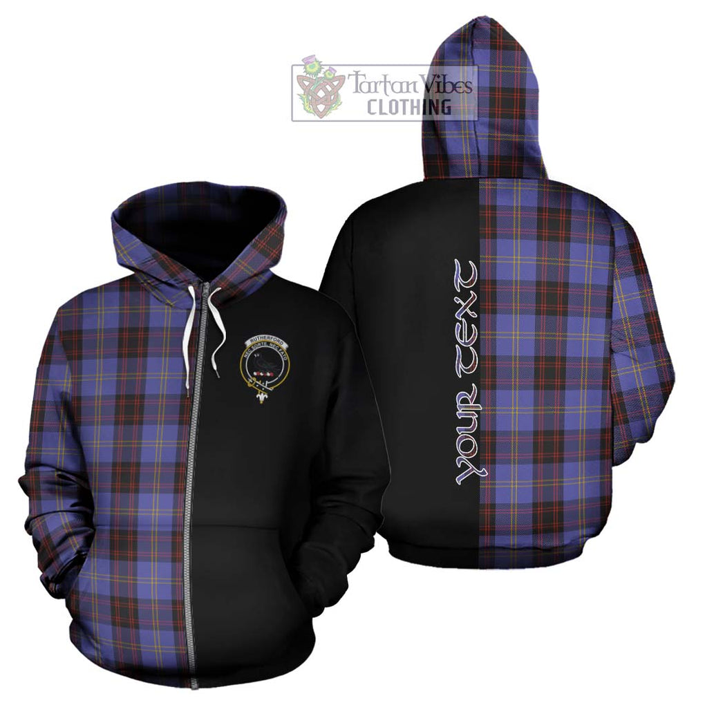 Rutherford Tartan Hoodie with Family Crest and Half Of Me Style - Tartanvibesclothing Shop