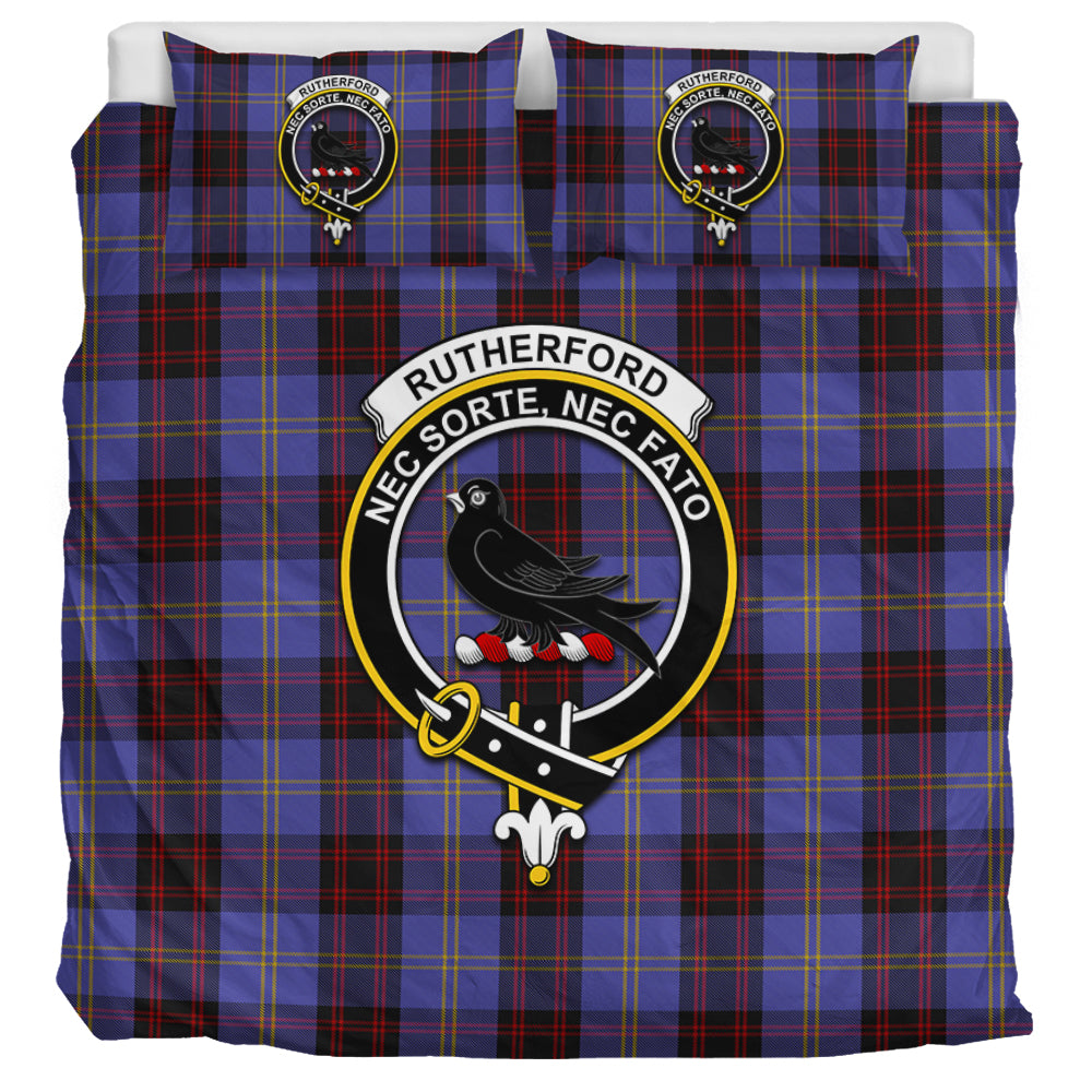 Rutherford Tartan Bedding Set with Family Crest - Tartan Vibes Clothing