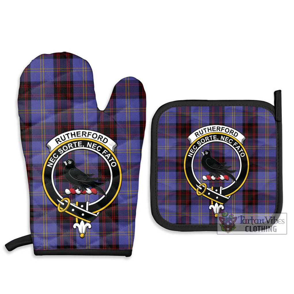 Rutherford Tartan Combo Oven Mitt & Pot-Holder with Family Crest - Tartan Vibes Clothing