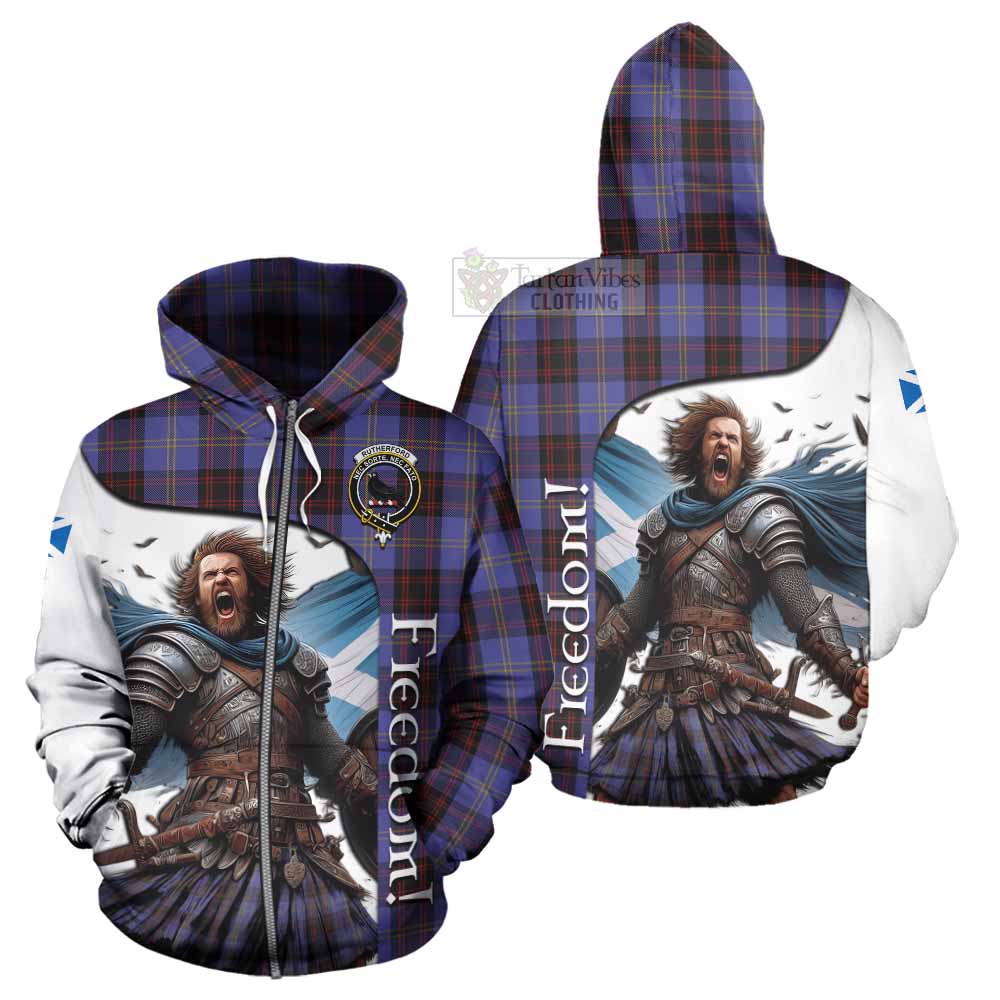 Tartan Vibes Clothing Rutherford Crest Tartan Hoodie Inspired by the Freedom of Scottish Warrior