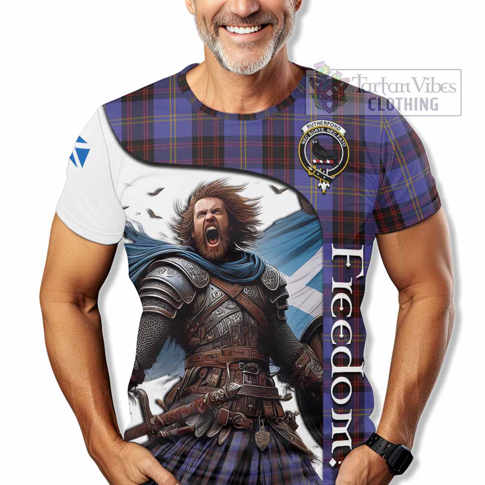 Rutherford Crest Tartan T-Shirt Inspired by the Freedom of Scottish Warrior