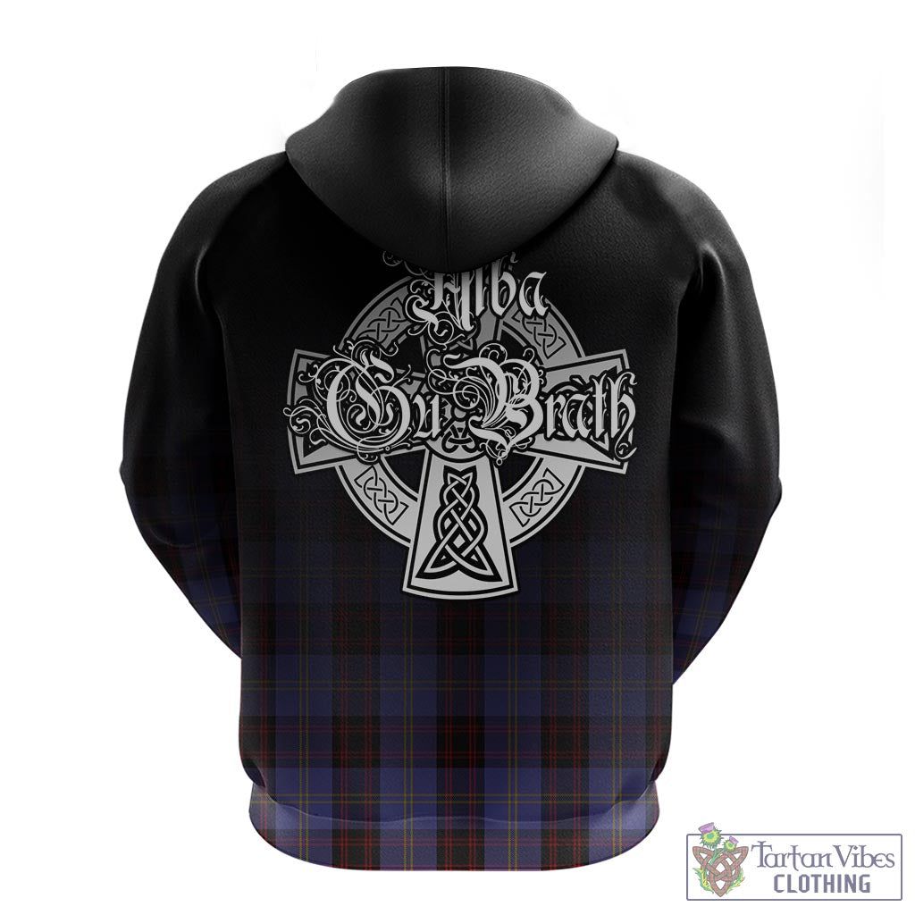 Tartan Vibes Clothing Rutherford Tartan Hoodie Featuring Alba Gu Brath Family Crest Celtic Inspired