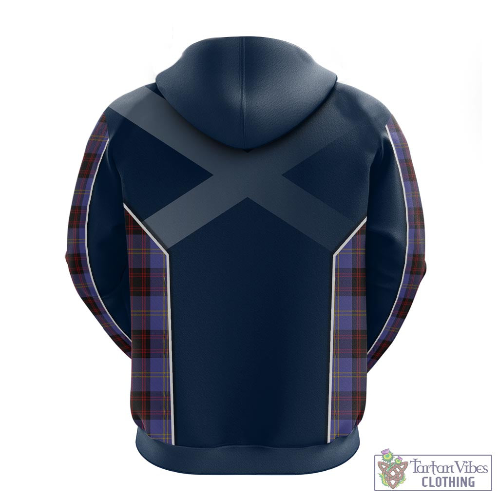 Tartan Vibes Clothing Rutherford Tartan Hoodie with Family Crest and Scottish Thistle Vibes Sport Style