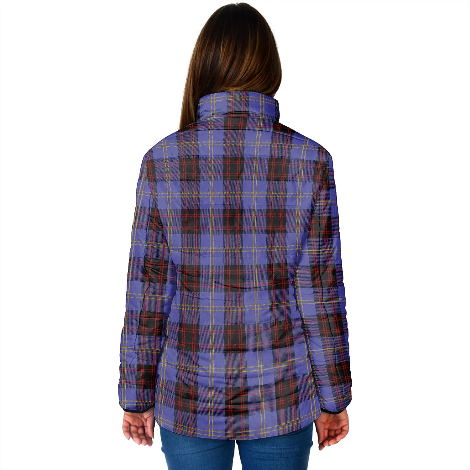 Rutherford Tartan Padded Jacket with Family Crest - Tartan Vibes Clothing