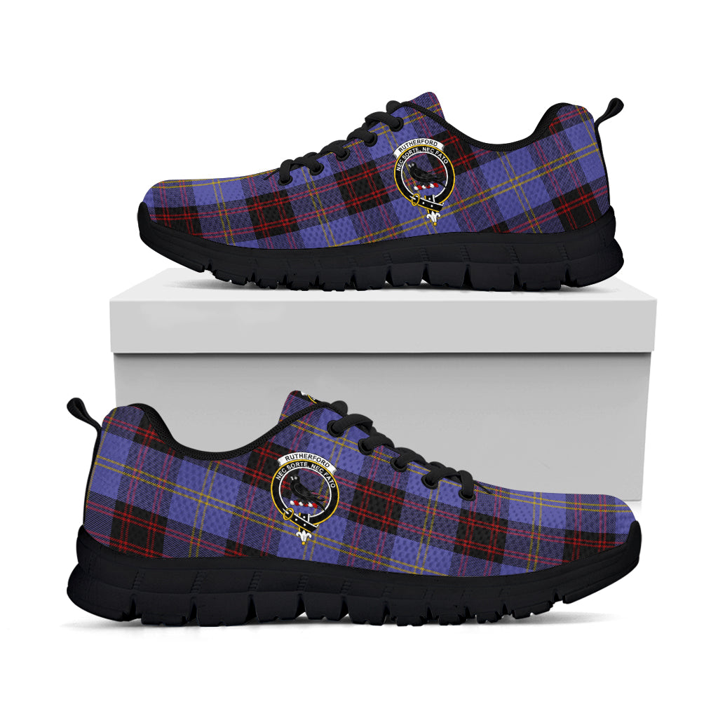 Rutherford Tartan Sneakers with Family Crest - Tartan Vibes Clothing