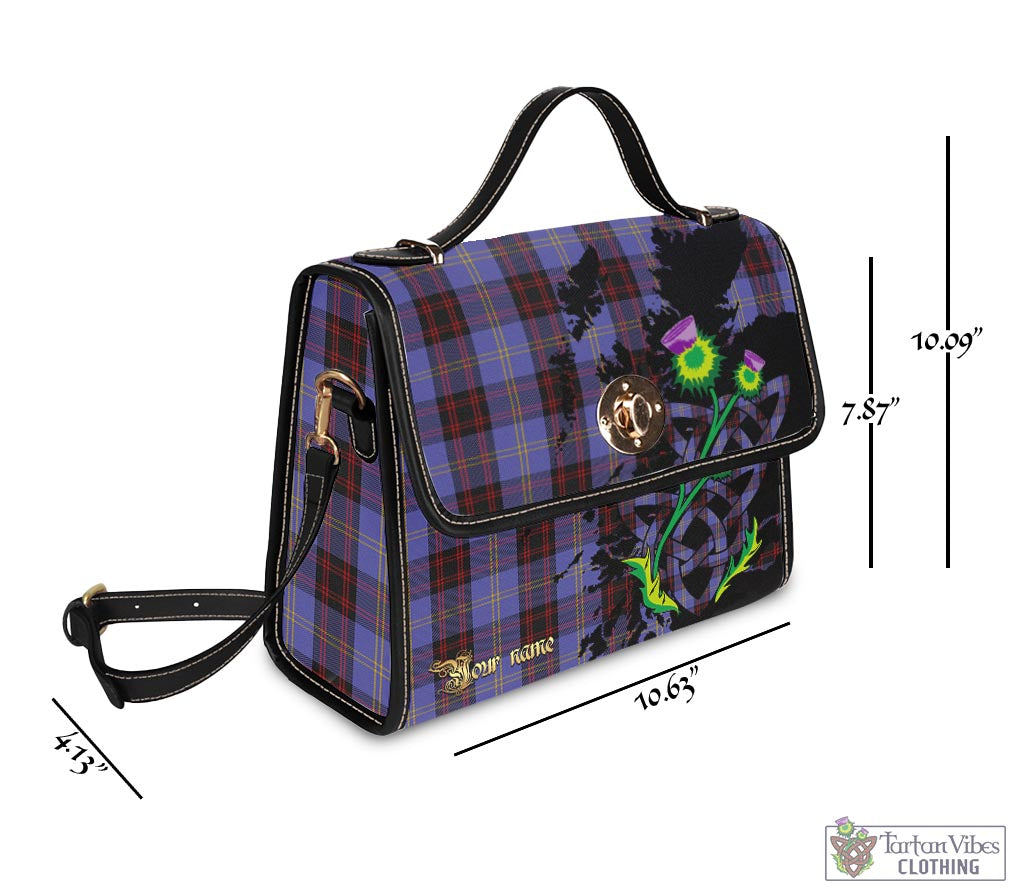 Tartan Vibes Clothing Rutherford Tartan Waterproof Canvas Bag with Scotland Map and Thistle Celtic Accents