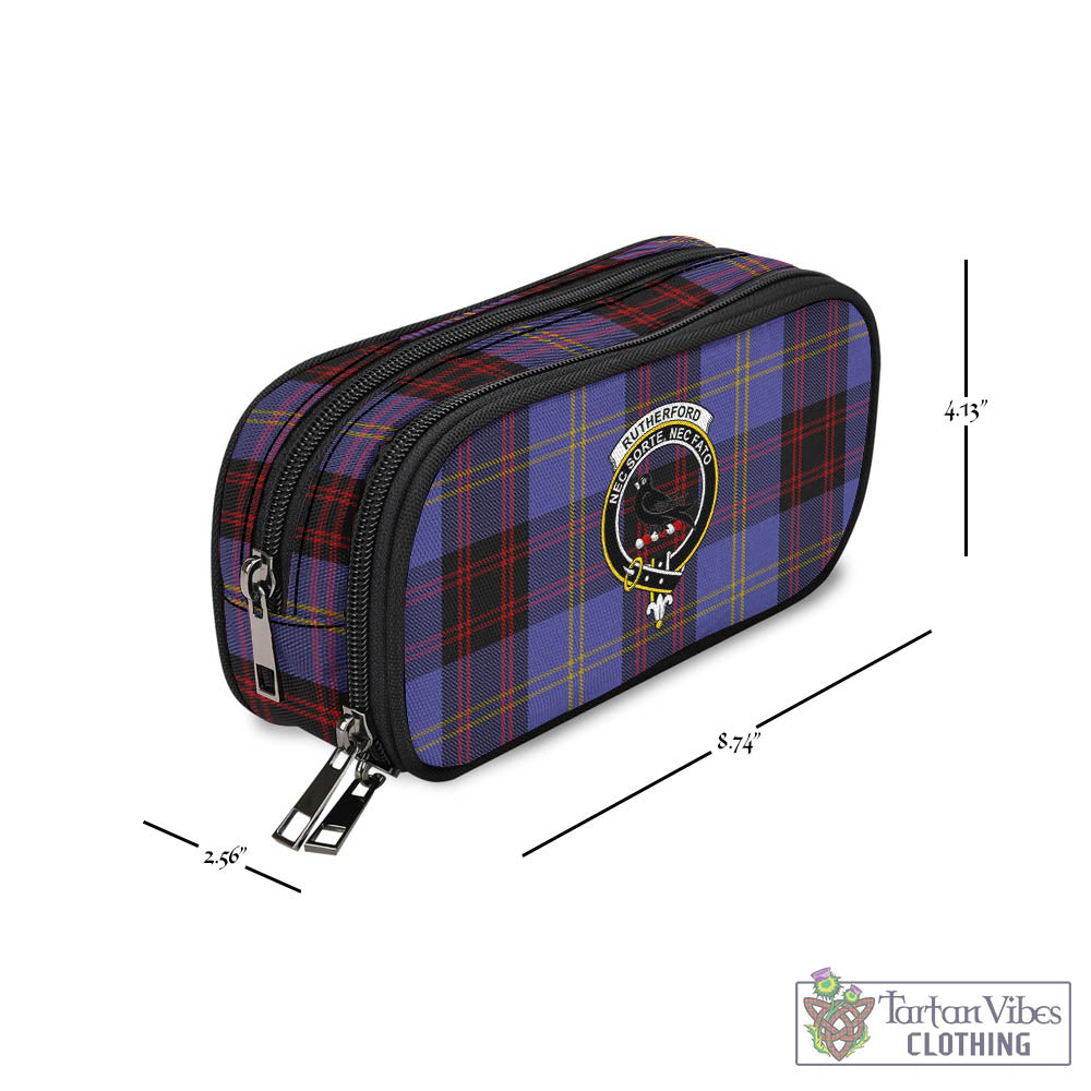 Tartan Vibes Clothing Rutherford Tartan Pen and Pencil Case with Family Crest