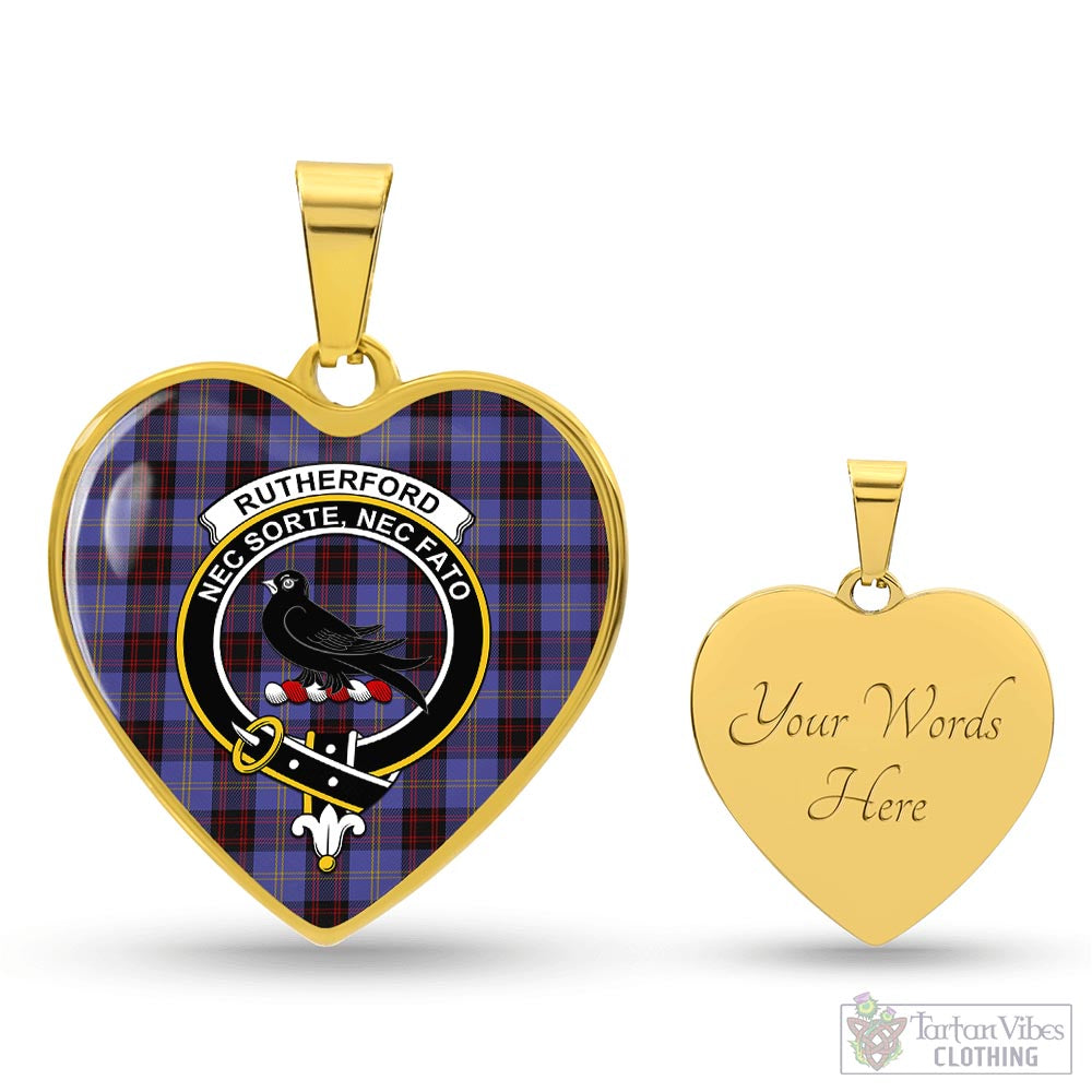 Tartan Vibes Clothing Rutherford Tartan Heart Necklace with Family Crest