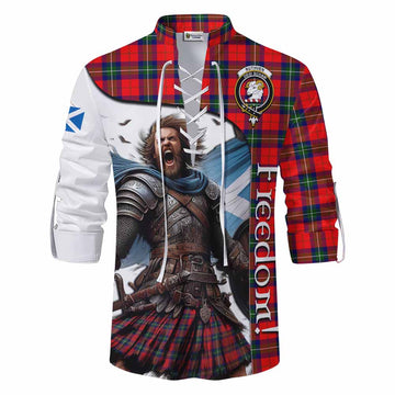 Ruthven Crest Tartan Ghillie Kilt Shirt Inspired by the Freedom of Scottish Warrior