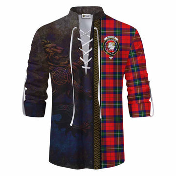 Ruthven Tartan Family Crest Ghillie Kilt Shirt Alba Gu Brath Be Brave Lion Ancient Style Men - Tartan Vibes Clothing