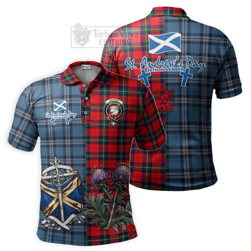 Ruthven Tartan Polo Shirt Happy St. Andrew's Day Half Tartan Style