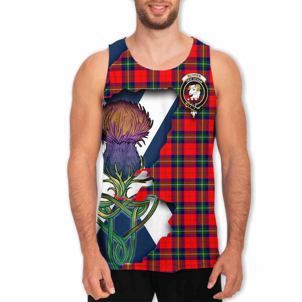 Ruthven Tartan Family Crest Men's Tank Top Scottish Thistle Celtic Inspired Men - Tartan Vibes Clothing