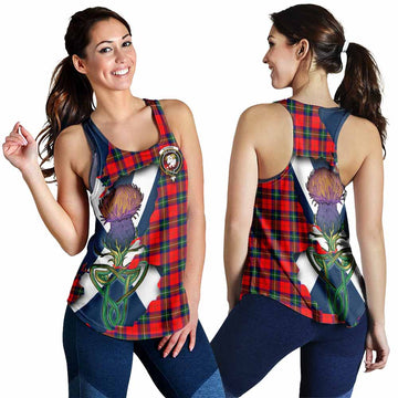 Ruthven Tartan Family Crest Women's Racerback Tanks Scottish Thistle Celtic Inspired 4XL - Tartan Vibes Clothing