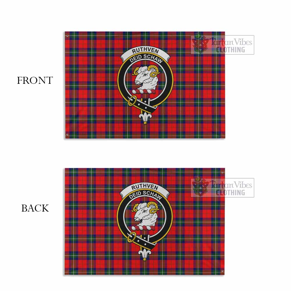 Ruthven Tartan House Flag with Family Crest - Tartan Vibes Clothing