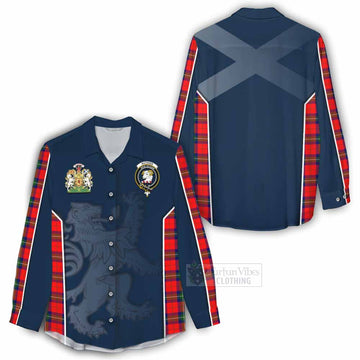 Ruthven Tartan Women's Casual Shirt with Family Crest and Lion Rampant Vibes Sport Style