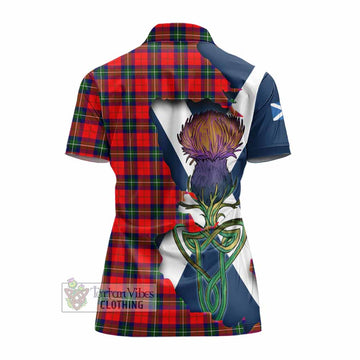 Ruthven Tartan Family Crest Women's Polo Shirt Scottish Thistle Celtic Inspired - Tartan Vibes Clothing