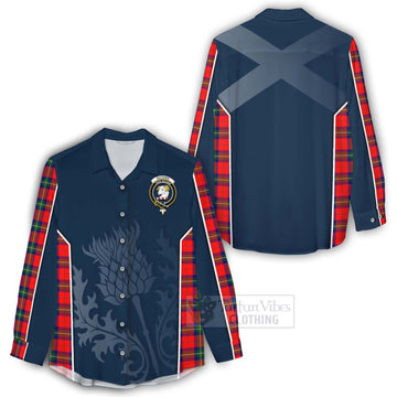 Ruthven Tartan Women's Casual Shirt with Family Crest and Scottish Thistle Vibes Sport Style