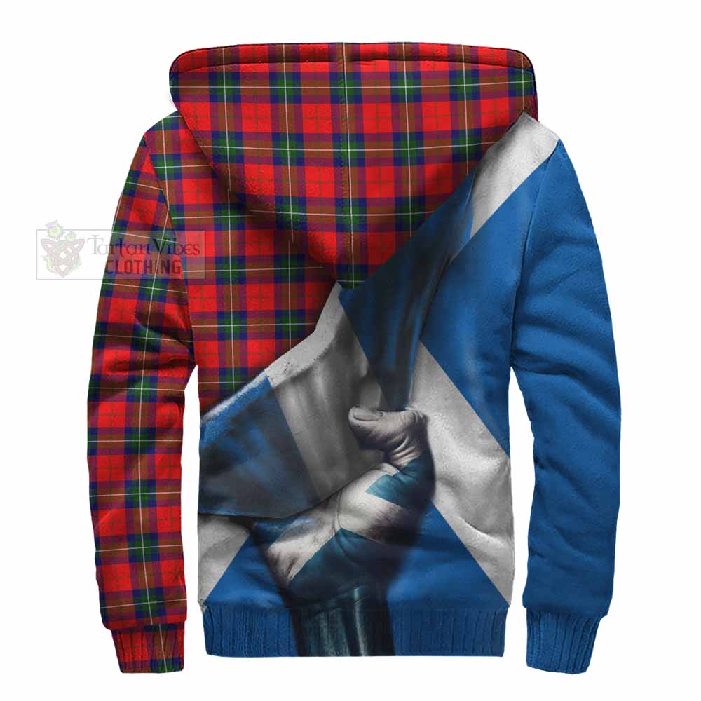 Tartan Vibes Clothing Ruthven Tartan Sherpa Hoodie with Family Crest Scotland Patriotic Style