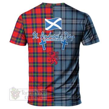 Ruthven Tartan T-Shirt Happy St. Andrew's Day Half Tartan Style