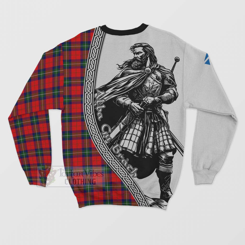 Tartan Vibes Clothing Ruthven Tartan Clan Crest Sweatshirt with Highlander Warrior Celtic Style