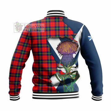 Ruthven Tartan Family Crest Baseball Jacket Scottish Thistle Celtic Inspired - Tartan Vibes Clothing