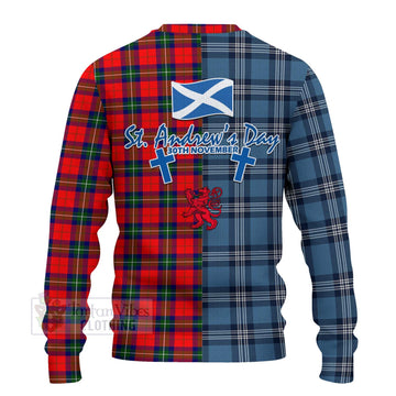 Ruthven Tartan Knitted Sweater Happy St. Andrew's Day Half Tartan Style