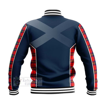 Ruthven Tartan Baseball Jacket with Family Crest and Scottish Thistle Vibes Sport Style