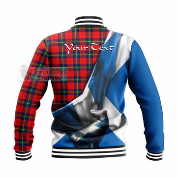 Ruthven Tartan Baseball Jacket with Family Crest Scotland Patriotic Style