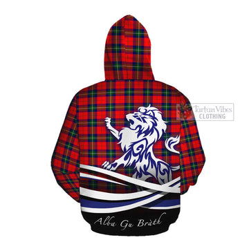 Ruthven Tartan Cotton Hoodie with Alba Gu Brath Regal Lion Emblem Pullover Hoodie - Tartan Vibes Clothing