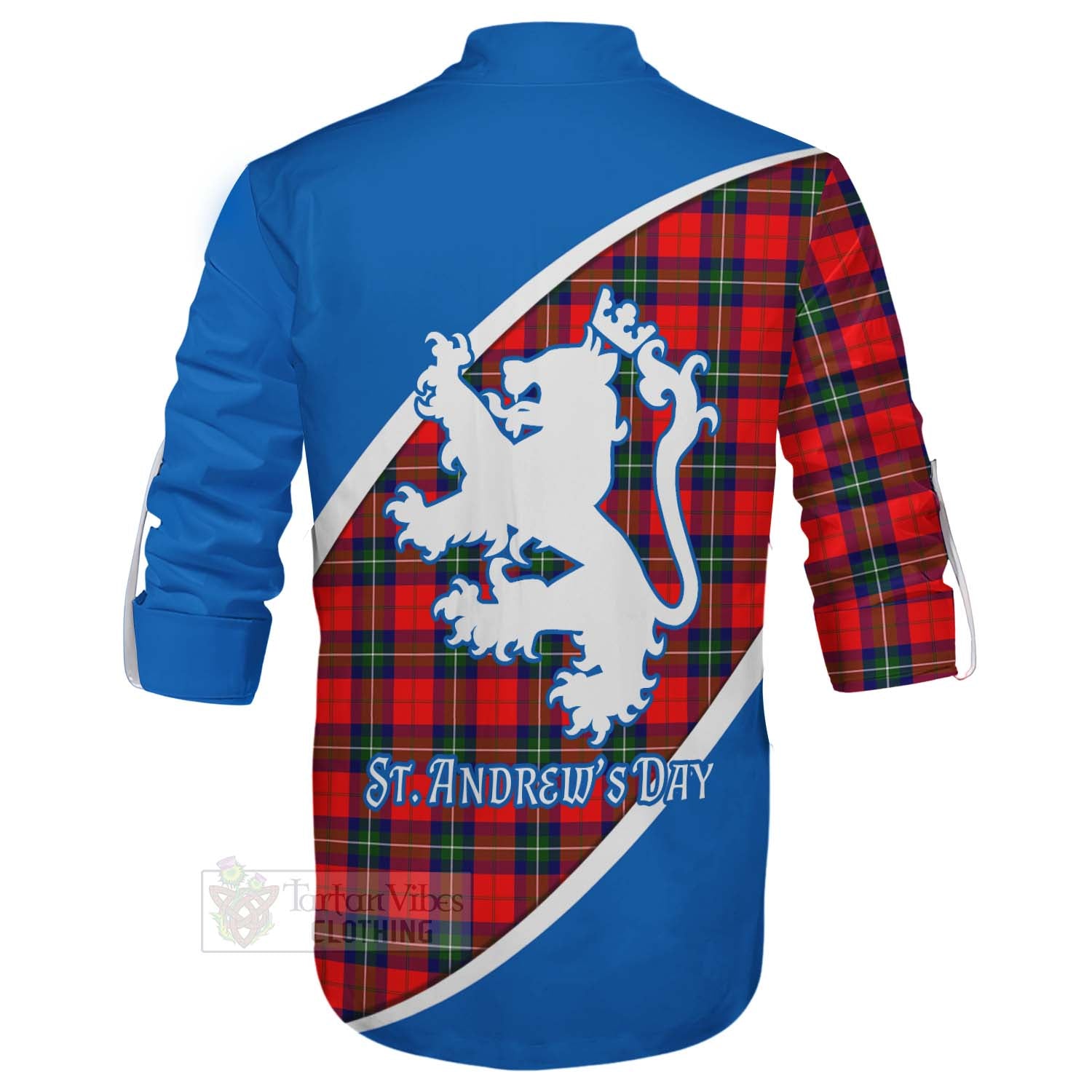 Tartan Vibes Clothing Ruthven Family Crest Tartan Ghillie Kilt Shirt Celebrate Saint Andrew's Day in Style