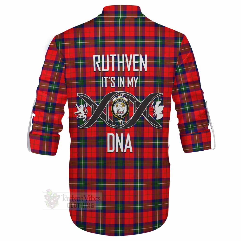 Tartan Vibes Clothing Ruthven Tartan Ghillie Kilt Shirt with Family Crest DNA In Me Style