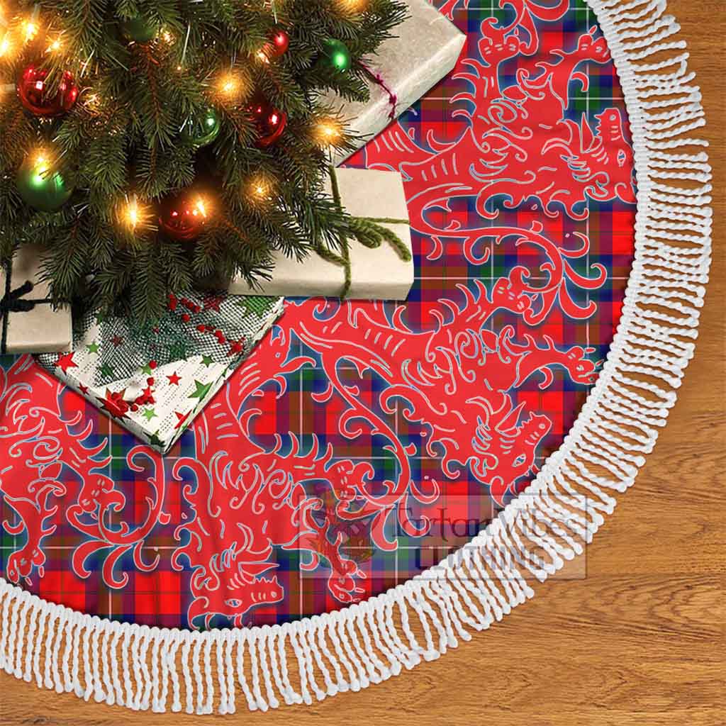 Tartan Vibes Clothing Ruthven Tartan Christmas Tree Skirt Lion Rampant Style