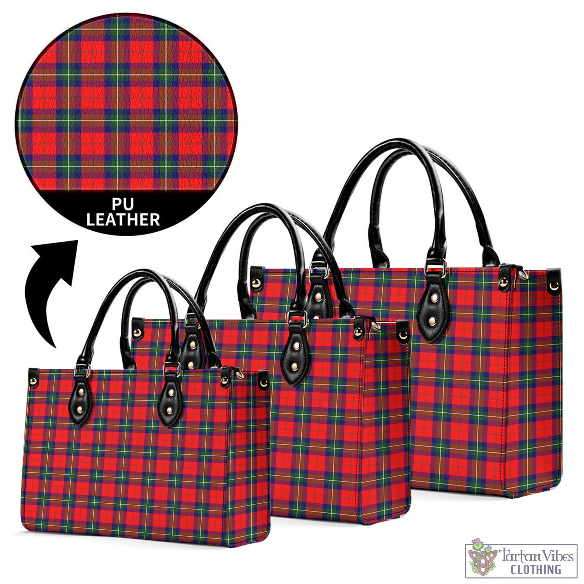 Tartan Vibes Clothing Ruthven Modern Tartan Luxury Leather Handbags