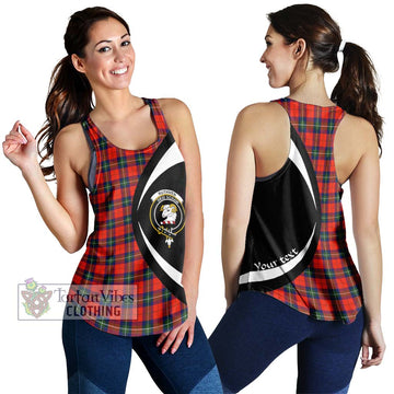 Ruthven Tartan Women's Racerback Tanks with Family Crest Circle Style