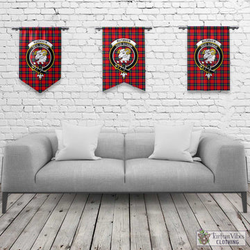 Ruthven Tartan Gonfalon, Tartan Banner with Family Crest