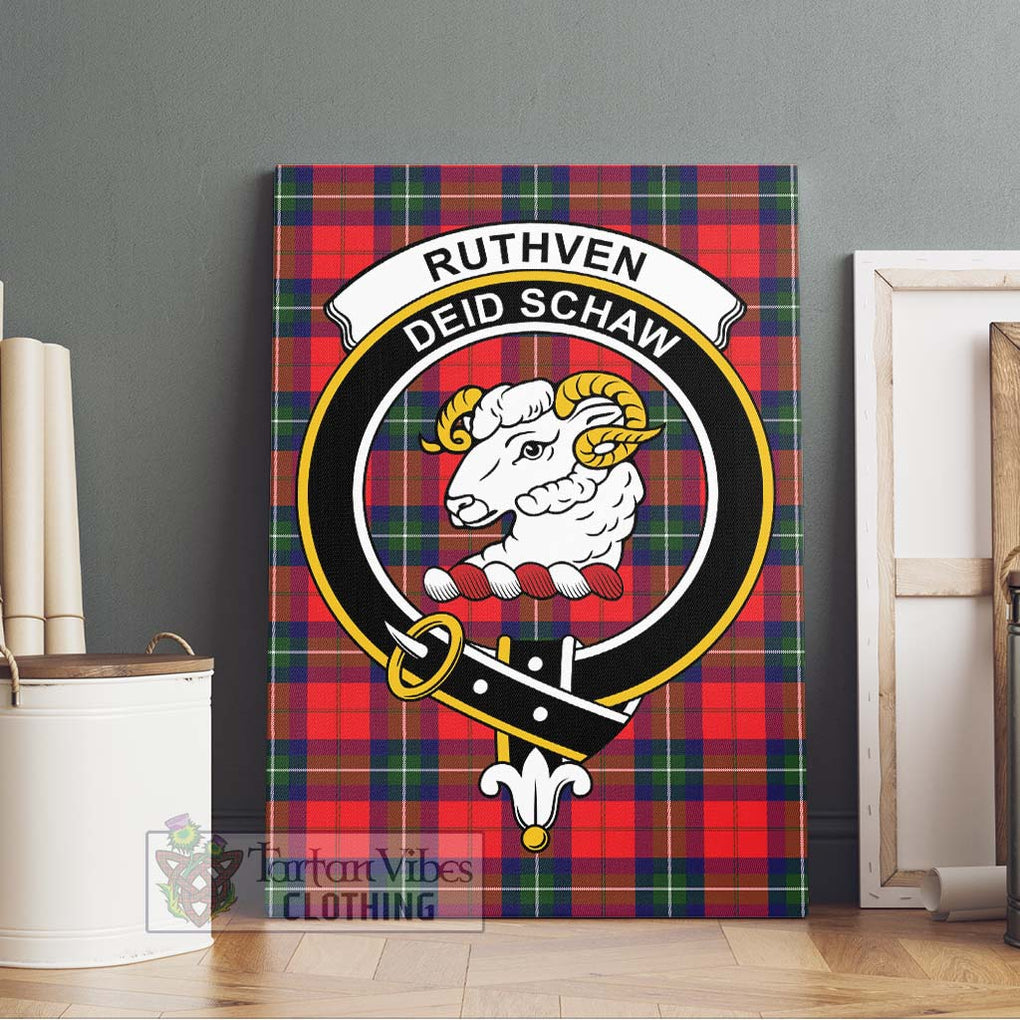 Ruthven Tartan Canvas Print Wall Art with Family Crest Without Frame - Tartan Vibes Clothing