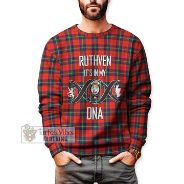 Ruthven Tartan Sweatshirt with Family Crest DNA In Me Style