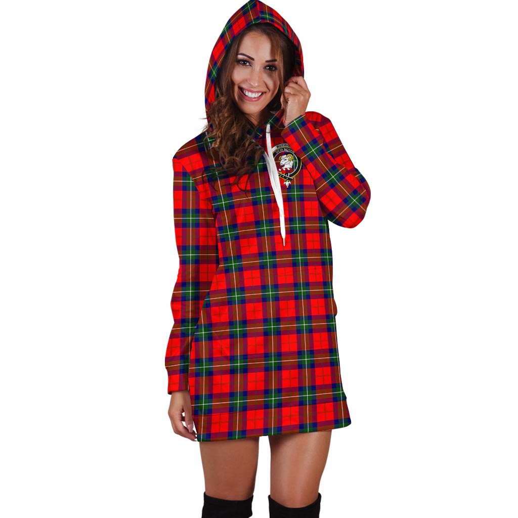 Ruthven Tartan Hoodie Dress with Family Crest - Tartan Vibes Clothing