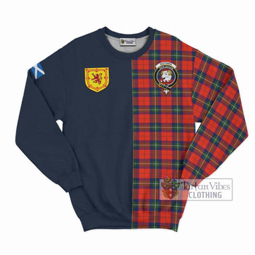 Ruthven Tartan Sweatshirt Alba with Scottish Lion Royal Arm Half Style