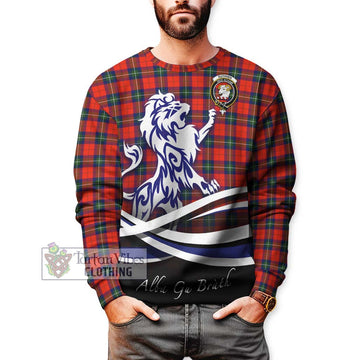 Ruthven Tartan Sweatshirt with Alba Gu Brath Regal Lion Emblem