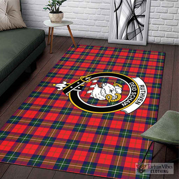 Ruthven Tartan Area Rug with Family Crest